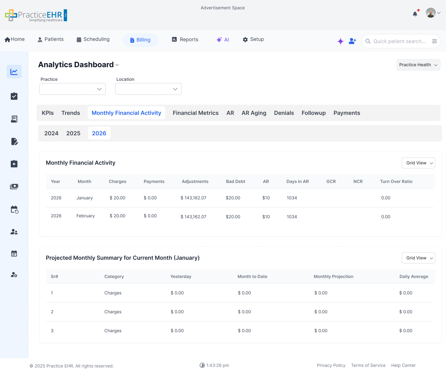 Analytics Dashboard - Monthly Financial Activity